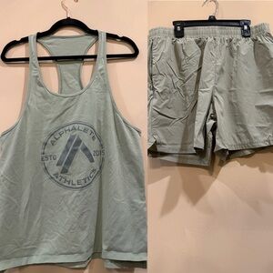 Alphalete Athletics Tank Top & Shorts Set in Light Green